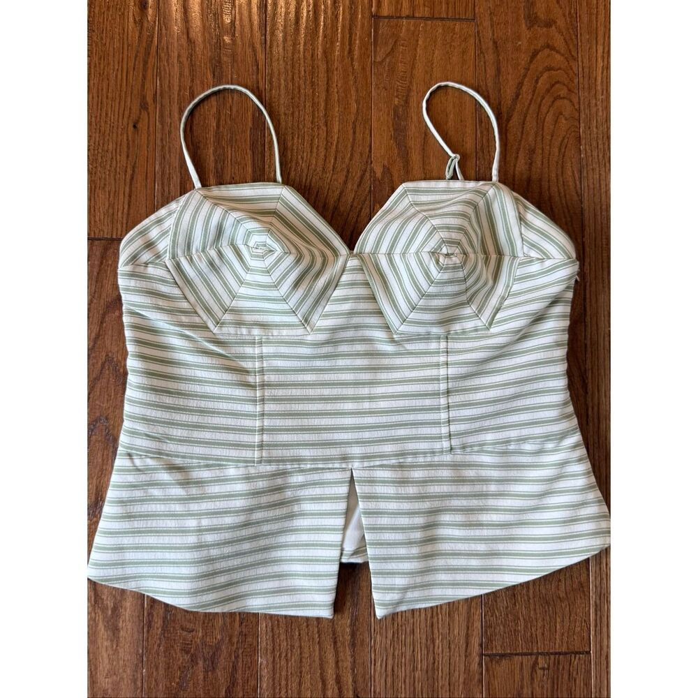 Anthropologie English Factory green striped trouser and tank set size XL - Picture 11 of 13